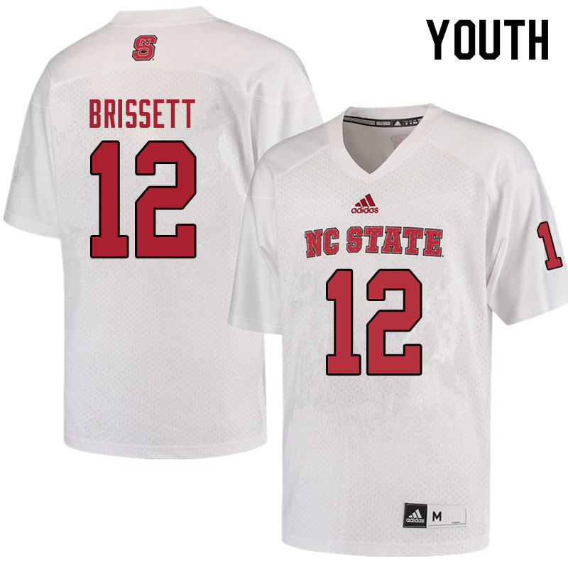 Youth #12 Jacoby Brissett NC State Wolfpack College Football Jerseys Sale-Red